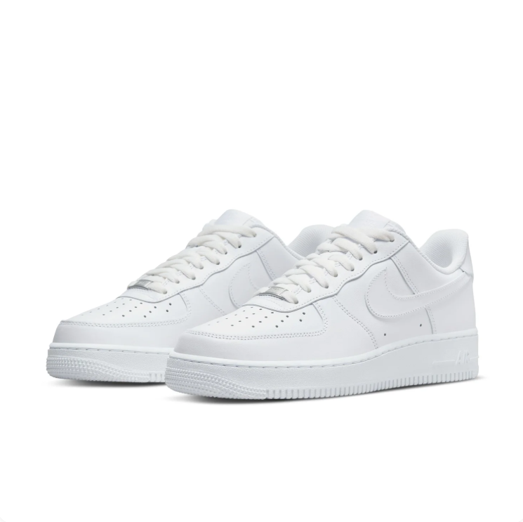 Nike Air All-White Low-Top Lace-Up Sneakers