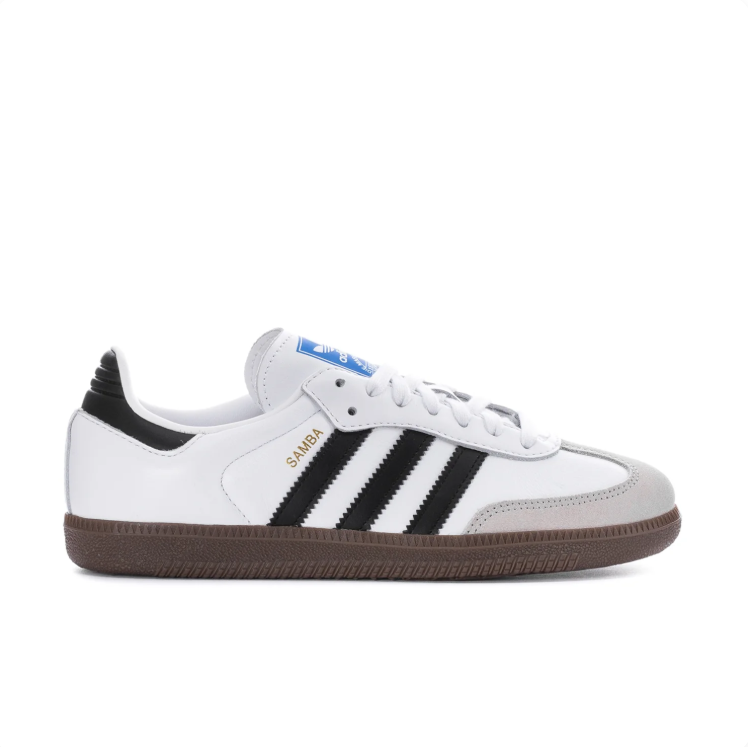 adidas Samba White & Black Low-Top Sneakers with Gum Sole