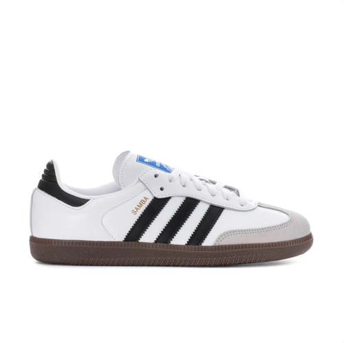 adidas Samba White & Black Low-Top Sneakers with Gum Sole