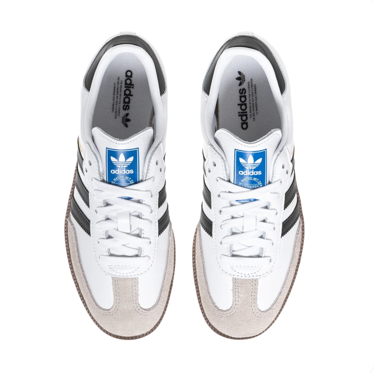 adidas Samba White & Black Low-Top Sneakers with Gum Sole