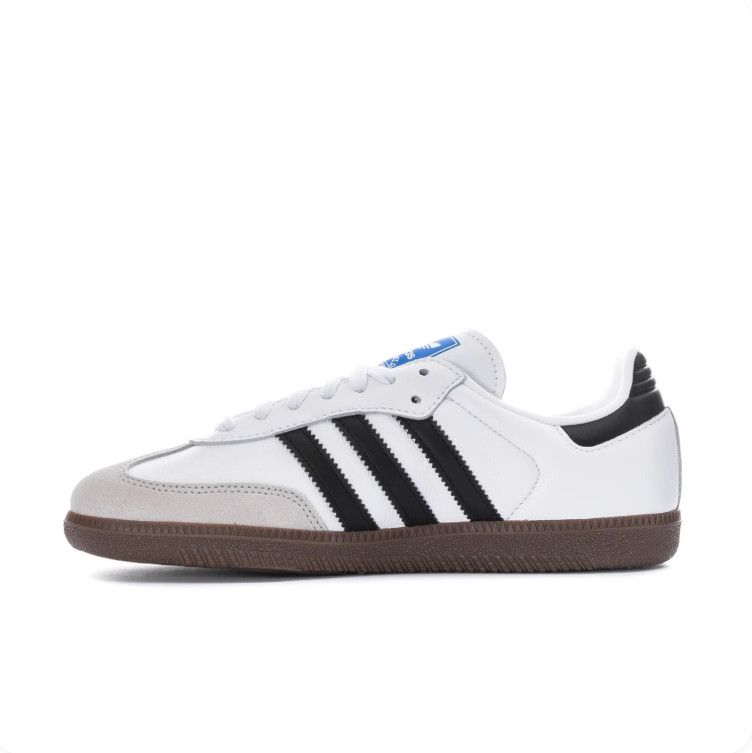 adidas Samba White & Black Low-Top Sneakers with Gum Sole