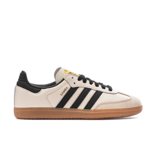adidas Samba Cream & Black Low-Top Sneakers with Gum Sole