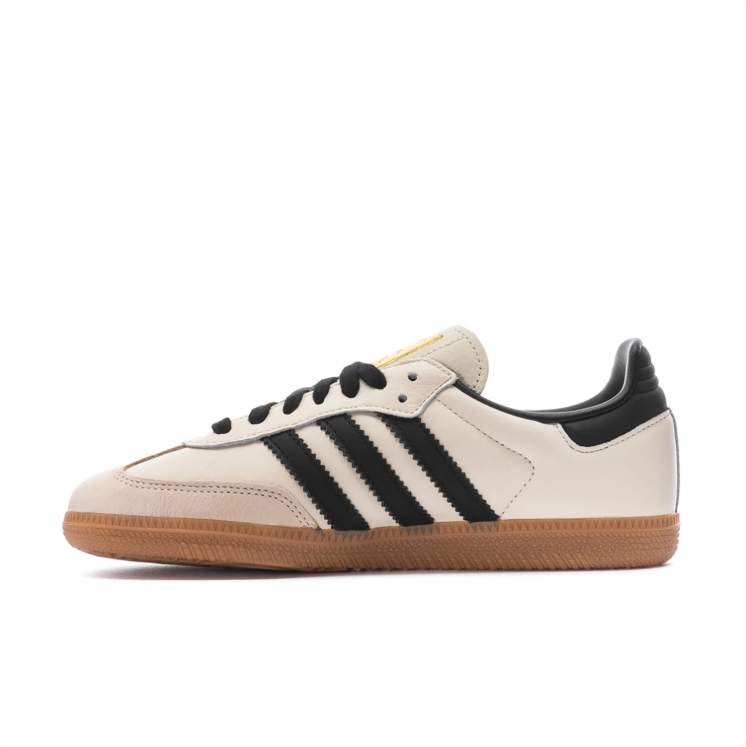 adidas Samba Cream & Black Low-Top Sneakers with Gum Sole