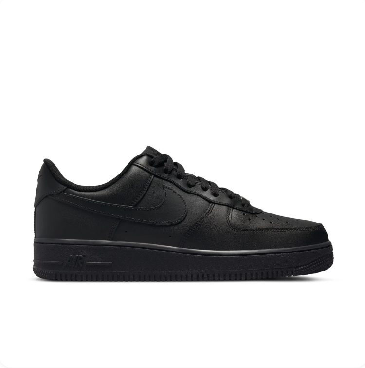Nike Air All-Black Low-Top Lace-Up Sneakers