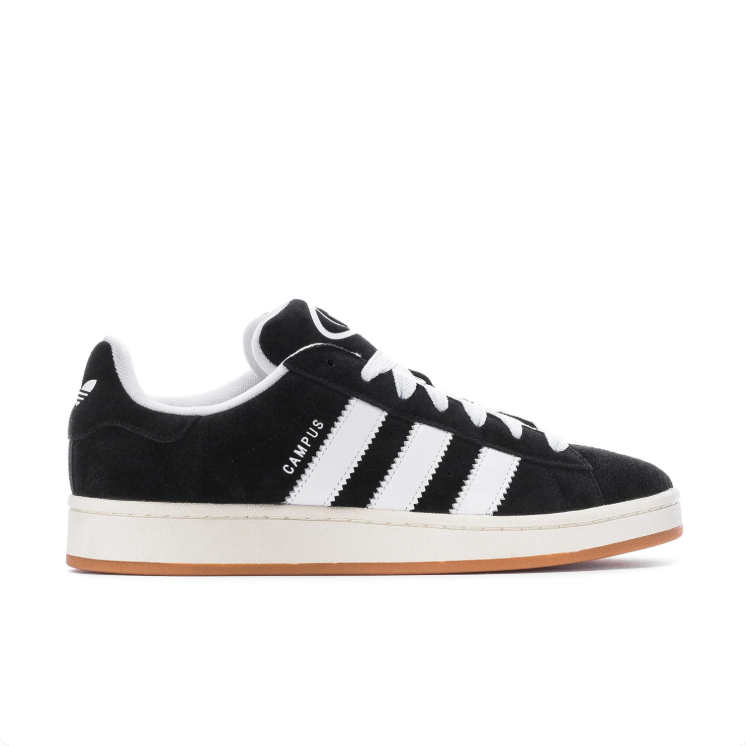 adidas Campus Black & White Low-Top Sneakers with Gum Sole