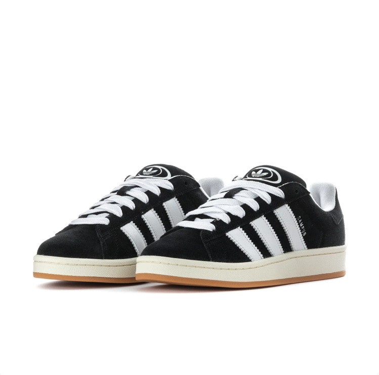 adidas Campus Black & White Low-Top Sneakers with Gum Sole