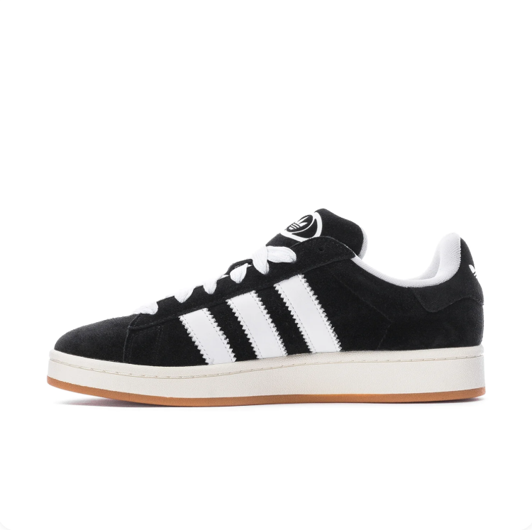 adidas Campus Black & White Low-Top Sneakers with Gum Sole