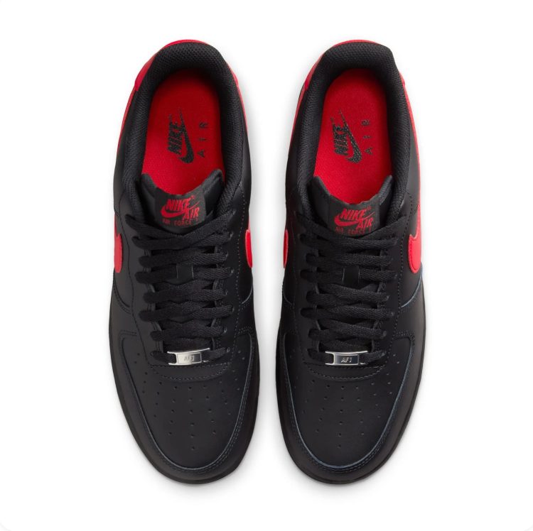 Nike Air Black & Red Low-Top Lace-Up Sneakers