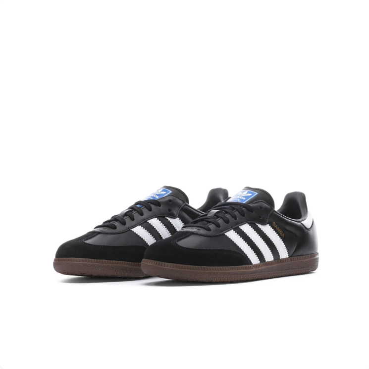 adidas Samba Black & White Low-Top Sneakers with Gum Sole