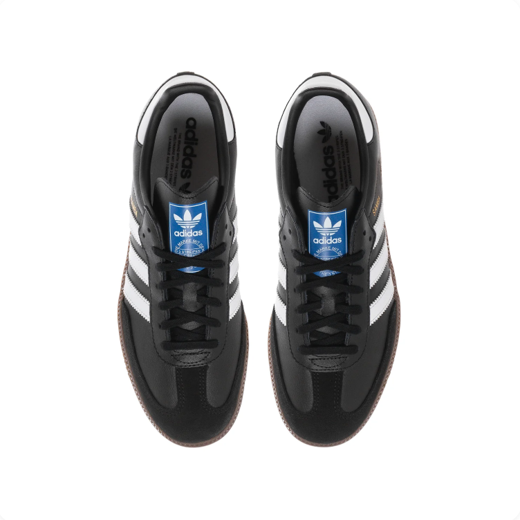 adidas Samba Black & White Low-Top Sneakers with Gum Sole