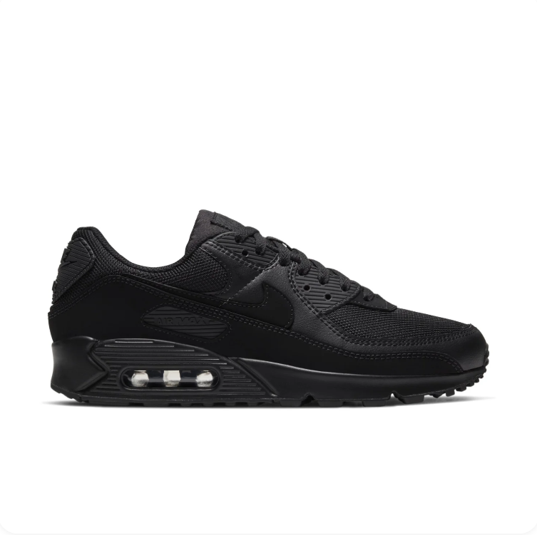 Nike Air All-Black Low-Top Sneakers with Visible Heel Air Unit