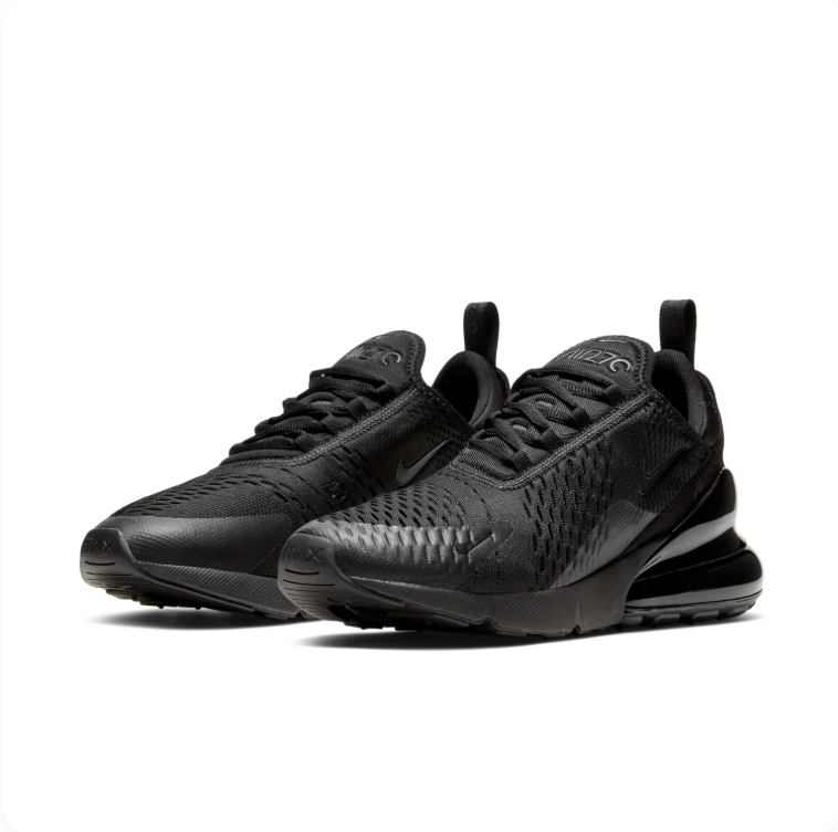 Nike All-Black Mesh Sneakers with Visible Air Heel