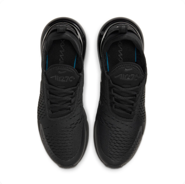 Nike All-Black Mesh Sneakers with Visible Air Heel