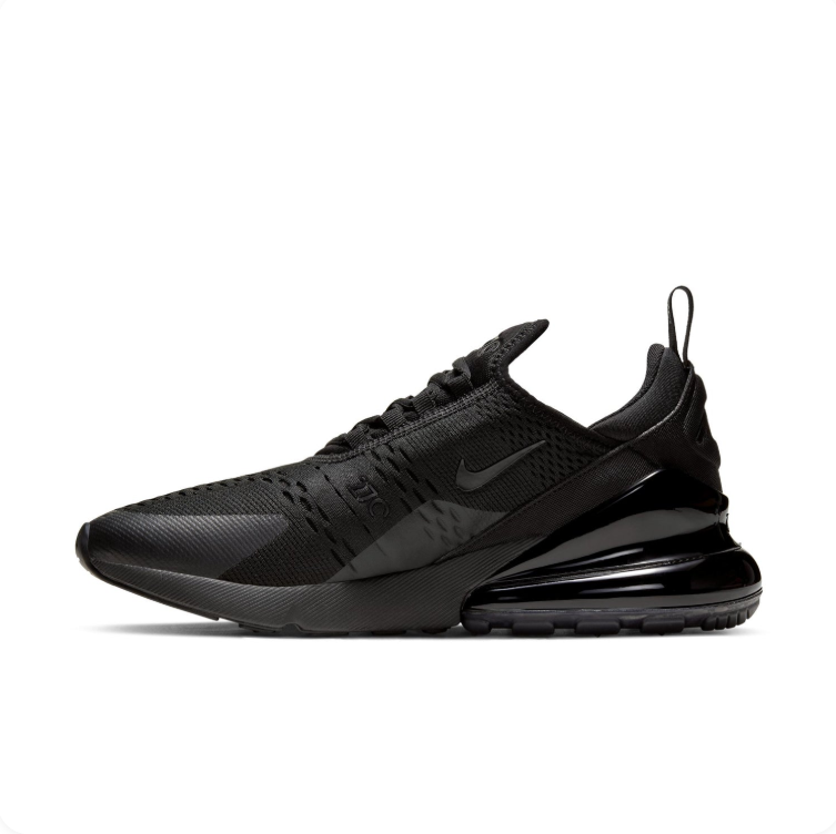 Nike All-Black Mesh Sneakers with Visible Air Heel