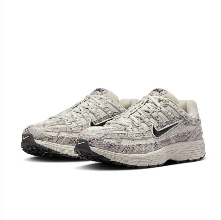Nike P-6000 Cream & Grey Snakeskin-Print Sneakers
