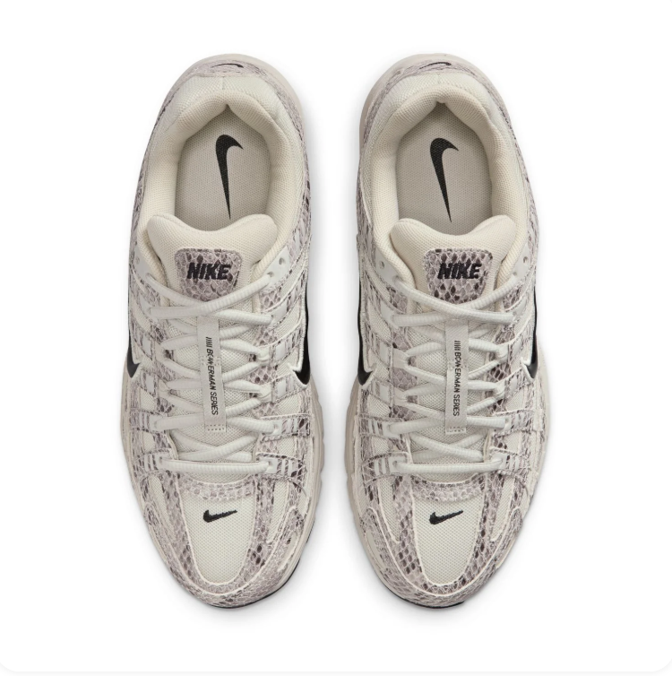 Nike P-6000 Cream & Grey Snakeskin-Print Sneakers