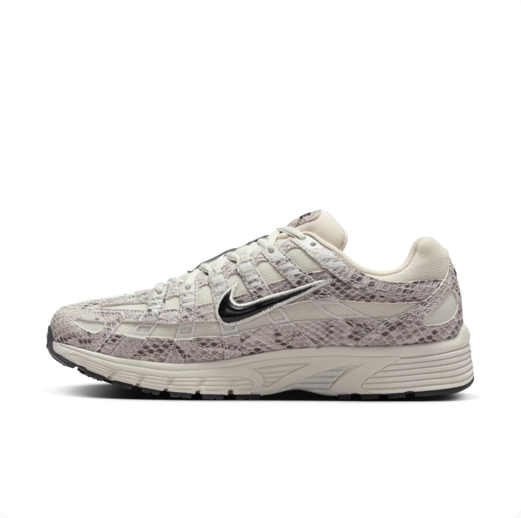 Nike P-6000 Cream & Grey Snakeskin-Print Sneakers