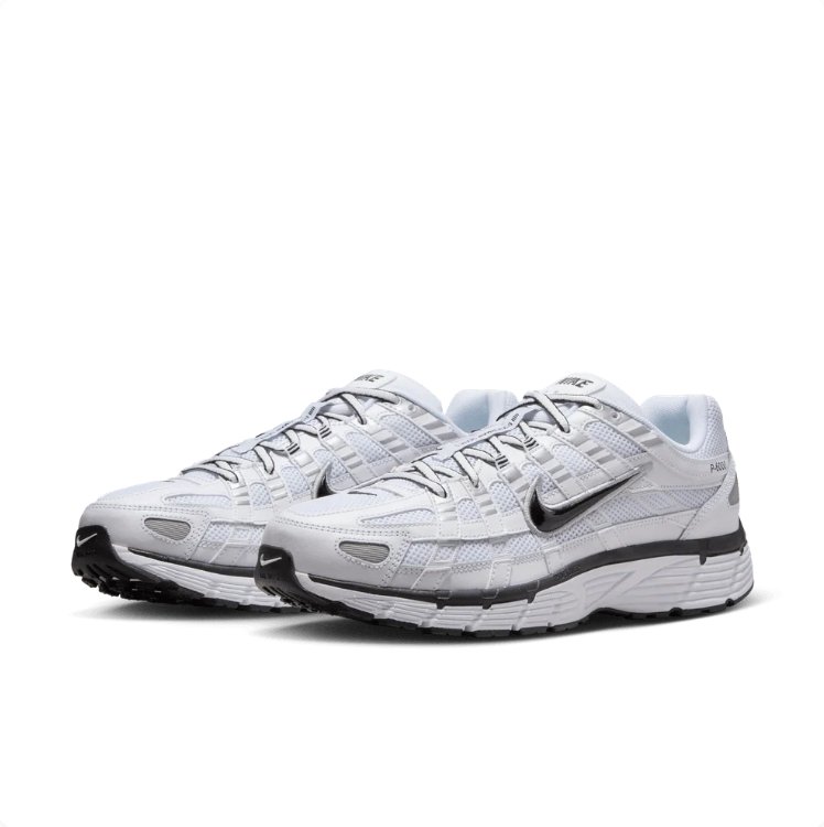 Nike P-6000 White & Light Grey Sneakers with Black Swoosh