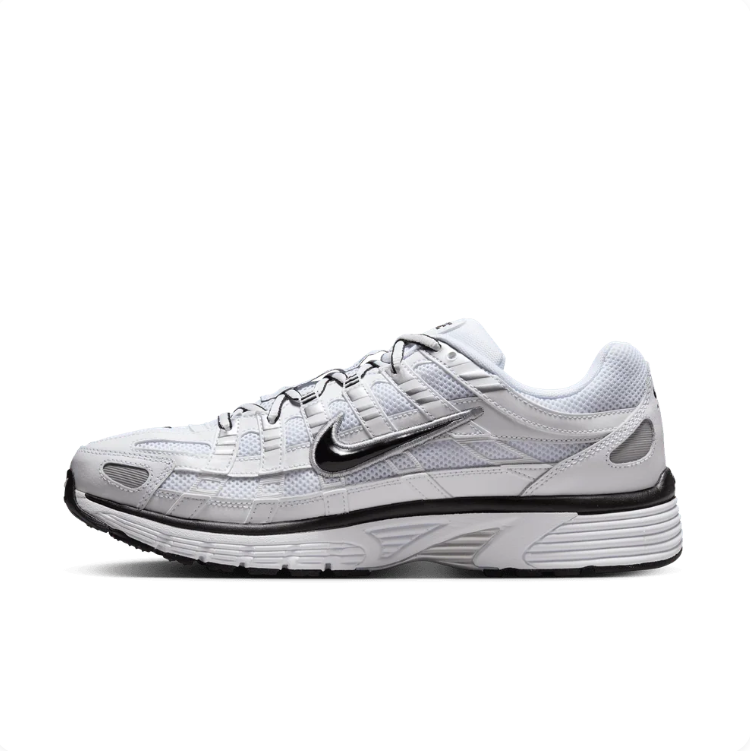 Nike P-6000 White & Light Grey Sneakers with Black Swoosh