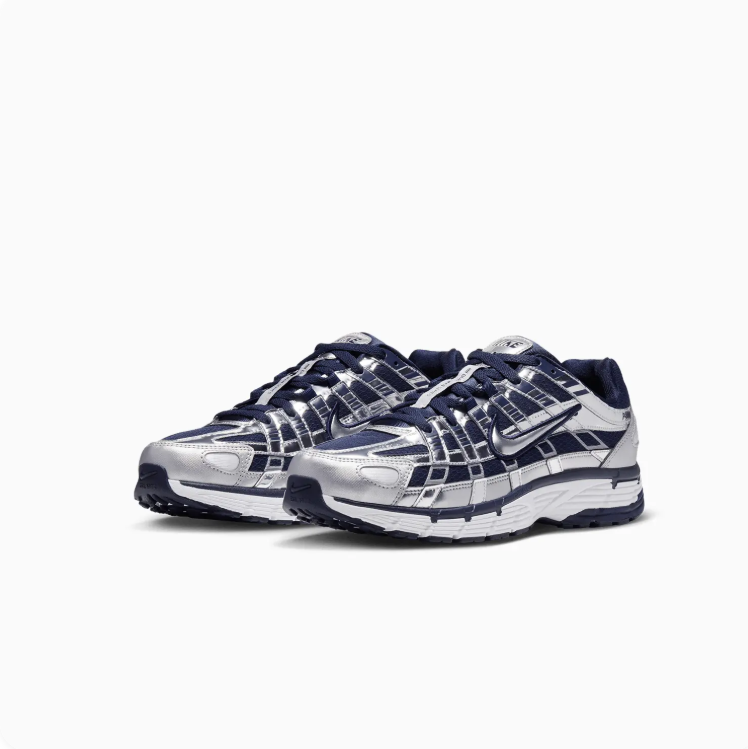 Nike P-6000 Navy & Metallic Silver Sneakers
