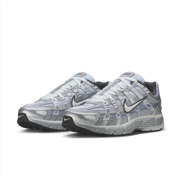 Nike P-6000 Light Grey & Metallic Silver Sneakers