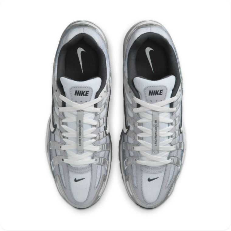 Nike P-6000 Light Grey & Metallic Silver Sneakers
