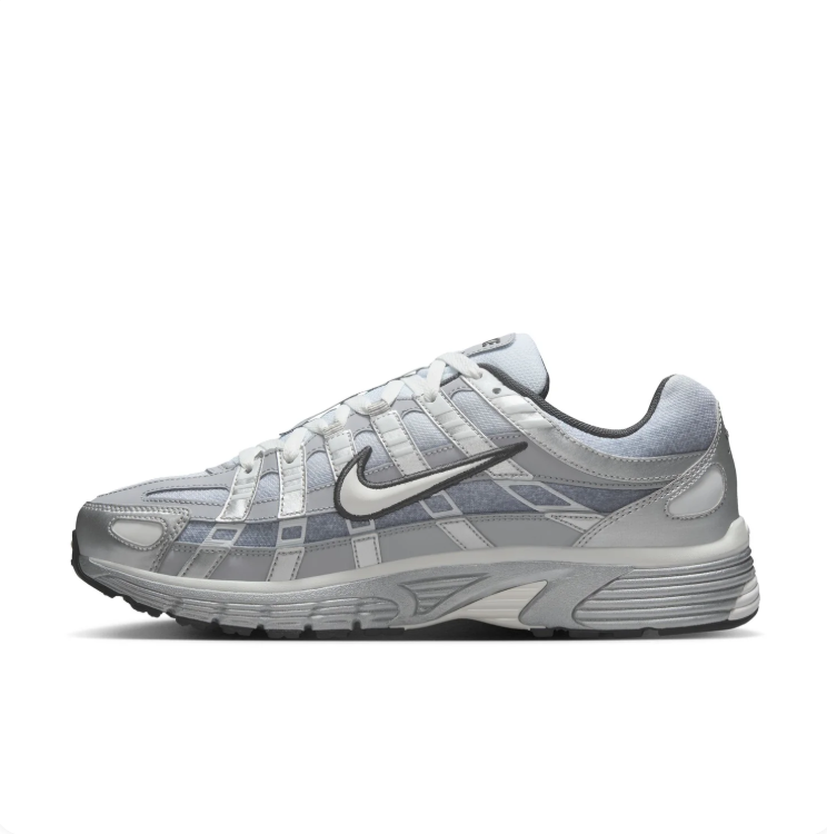 Nike P-6000 Light Grey & Metallic Silver Sneakers