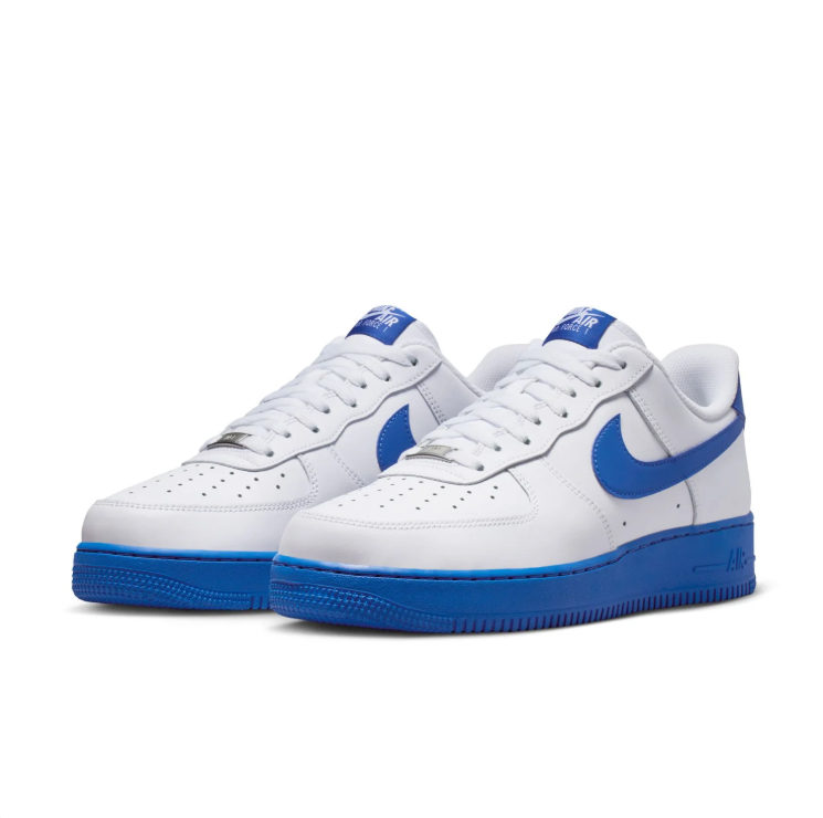 Nike Air Force 1 White & Blue Low-Top Sneakers