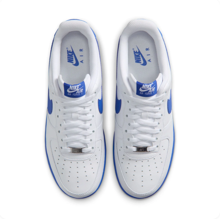 Nike Air Force 1 White & Blue Low-Top Sneakers