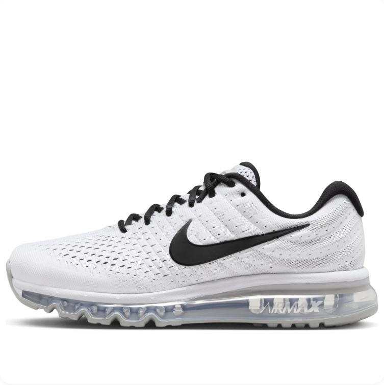 Nike Air Max White & Black Mesh Sneakers with Full-Length Visible Air