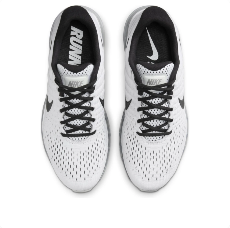 Nike Air Max White & Black Mesh Sneakers with Full-Length Visible Air