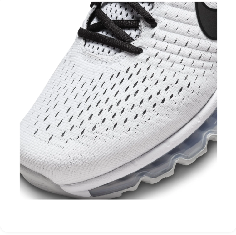 Nike Air Max White & Black Mesh Sneakers with Full-Length Visible Air