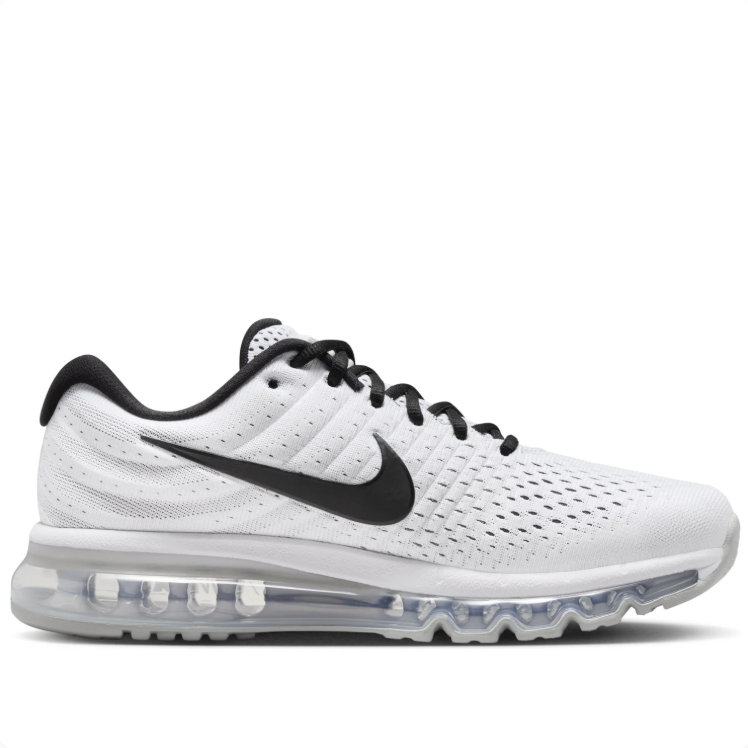 Nike Air Max White & Black Mesh Sneakers with Full-Length Visible Air