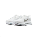 Nike White Mesh Sneakers with Metallic Swoosh & Visible Air Zoom