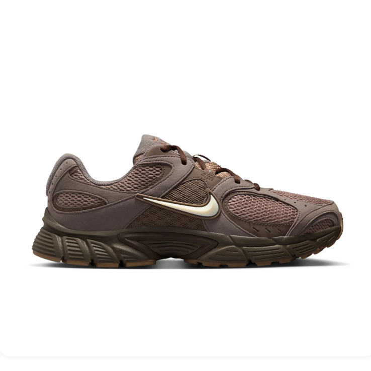Nike Brown & Taupe Mesh Sneakers with Cream Swoosh