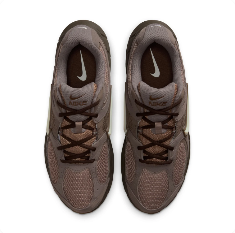 Nike Brown & Taupe Mesh Sneakers with Cream Swoosh