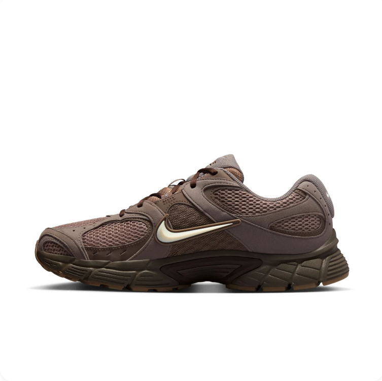 Nike Brown & Taupe Mesh Sneakers with Cream Swoosh