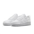 Nike Air Force 1 All-White Low-Top Sneakers with Rose Details