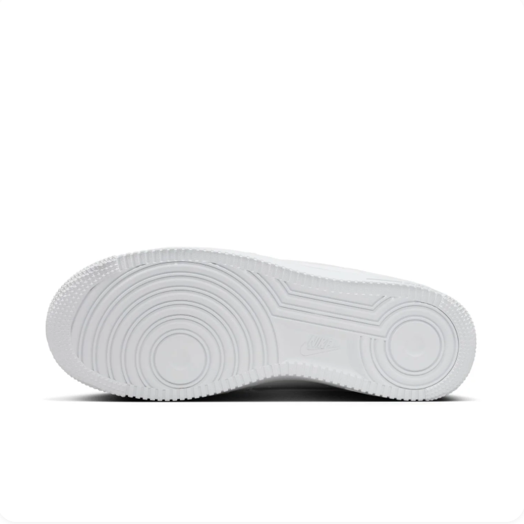 Nike Air Force 1 All-White Low-Top Sneakers with Rose Details