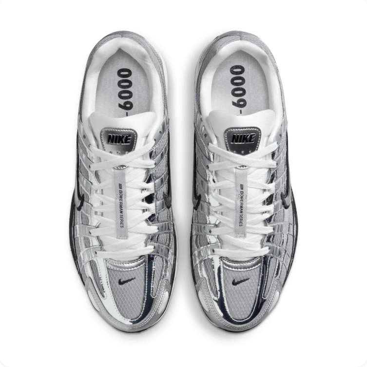 Nike P-6000 Metallic Silver & Grey Mesh Sneakers