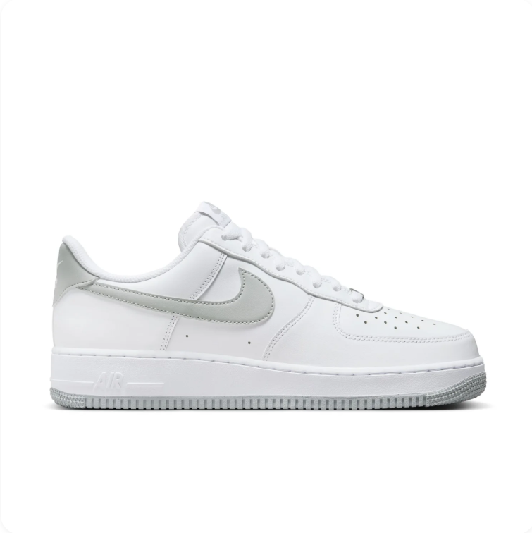 Nike Air Force 1 White & Light Grey Low-Top Sneakers