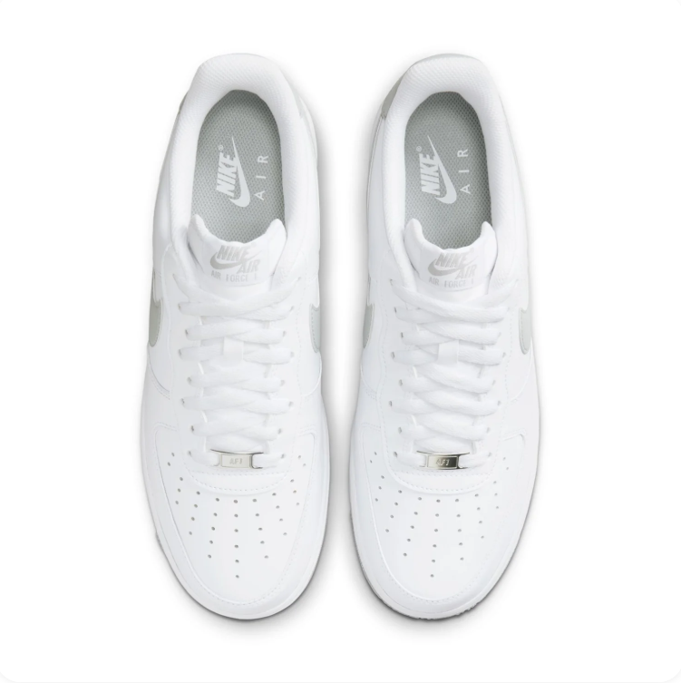 Nike Air Force 1 White & Light Grey Low-Top Sneakers