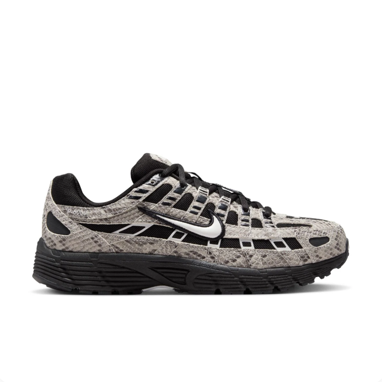 Nike P-6000 Black & Grey Snakeskin-Print Sneakers