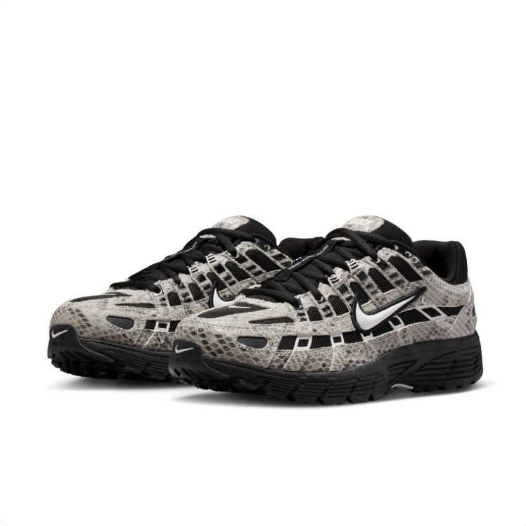 Nike P-6000 Black & Grey Snakeskin-Print Sneakers