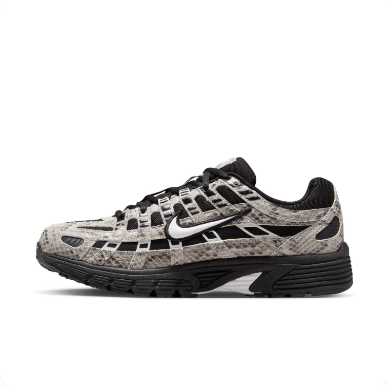 Nike P-6000 Black & Grey Snakeskin-Print Sneakers