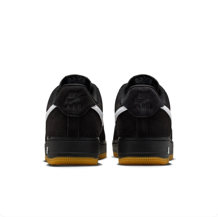 Nike Air Force 1 Black & White Low-Top Sneakers with Gum Outsole