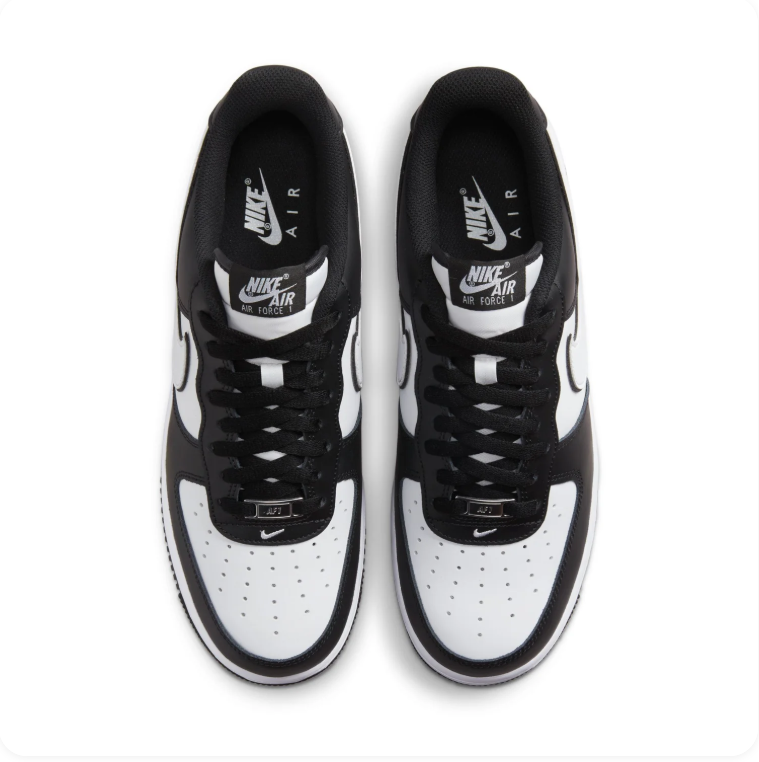 Nike Air Force 1 Black & White Colorblock Low-Top Sneakers