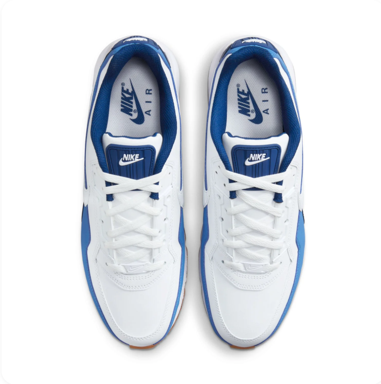 Nike Air Max White & Blue Sneakers with Gum Outsole