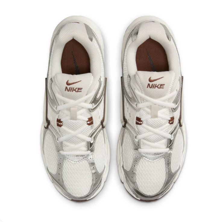 Nike Cream & Metallic Silver Sneakers with Brown Accents