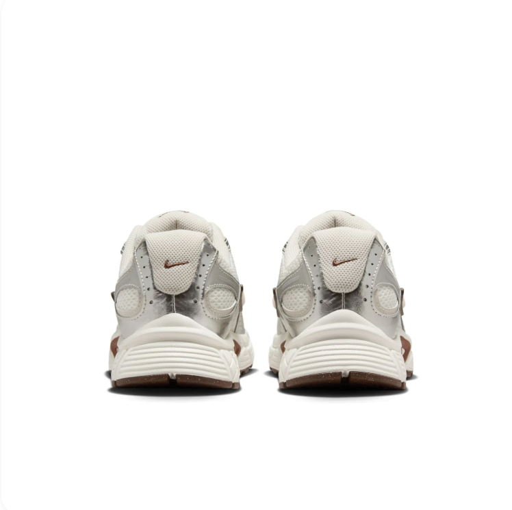 Nike Cream & Metallic Silver Sneakers with Brown Accents
